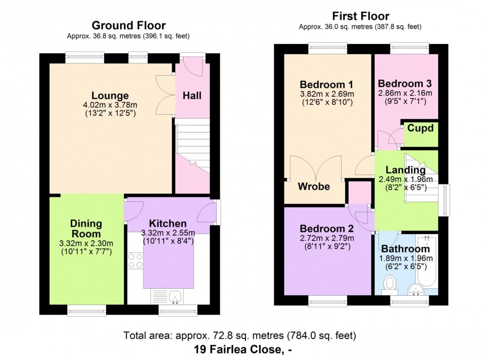 Floorplan for FAIRLEA CLOSE, DAWLISH