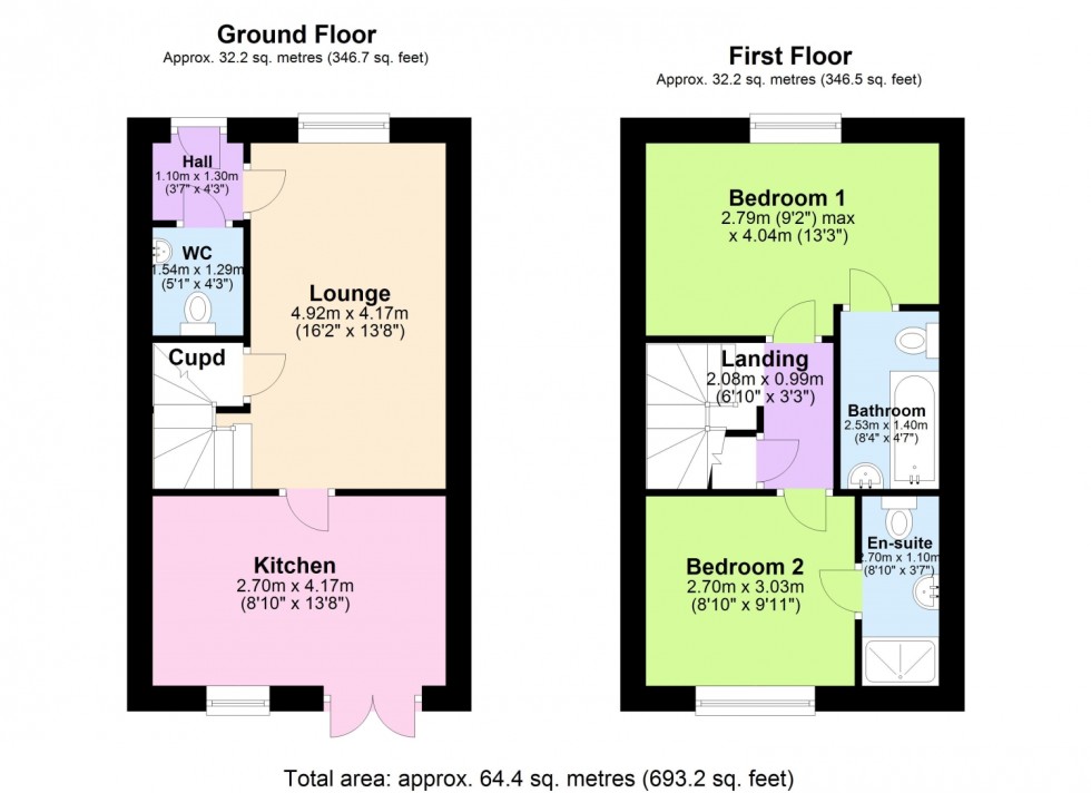 Floorplan for MORLAIX CLOSE, DAWLISH