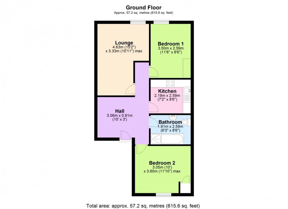 Floorplan for BARTON CRESCENT, DAWLISH