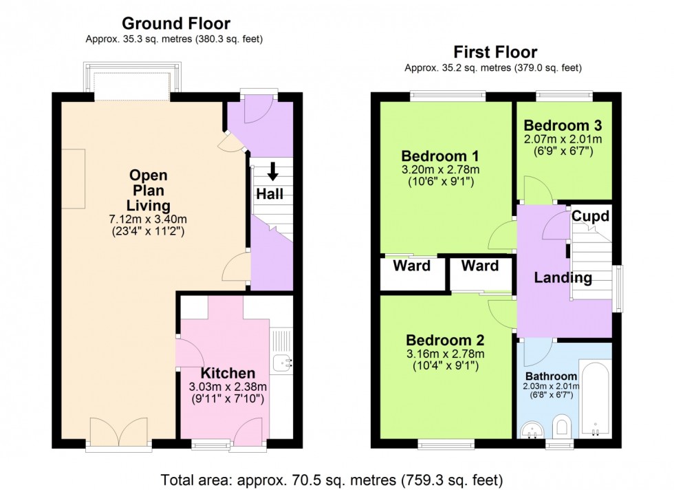 Floorplan for SHORLAND CLOSE, DAWLISH